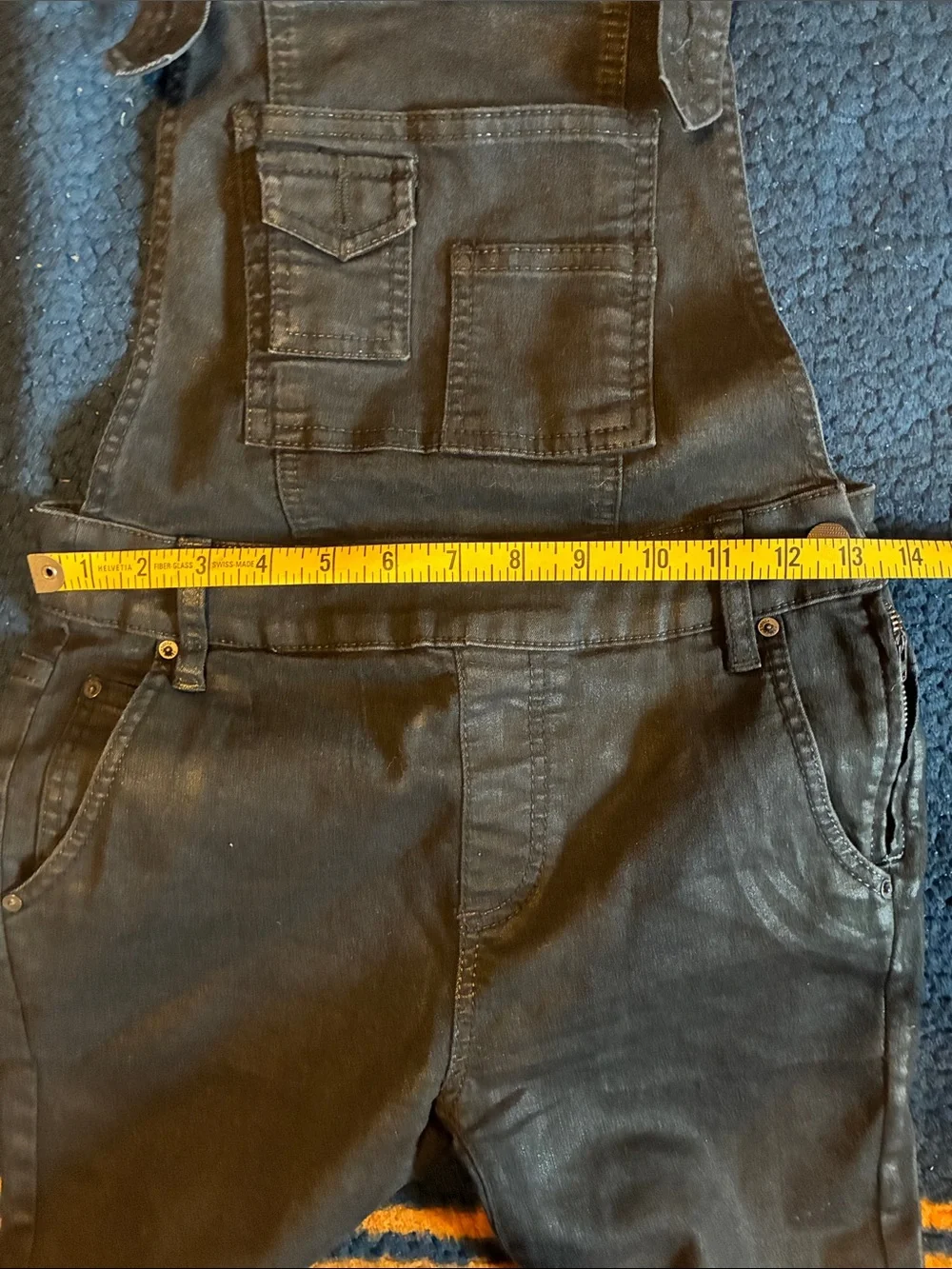 Free People Black Overalls with Front Bib